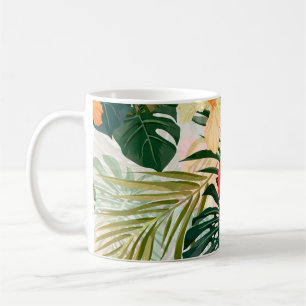 Hawaiian tropical plants, colourful flowers. coffee mug