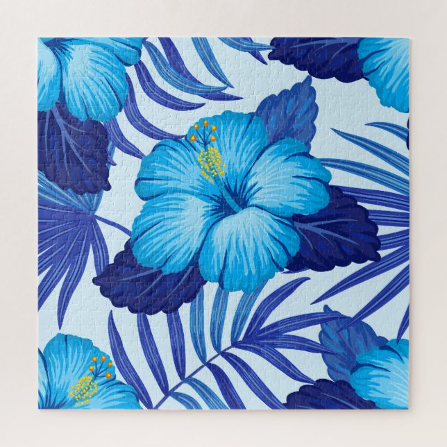 Hawaiian tropical plants, hibiscus pattern. jigsaw puzzle (Vertical)