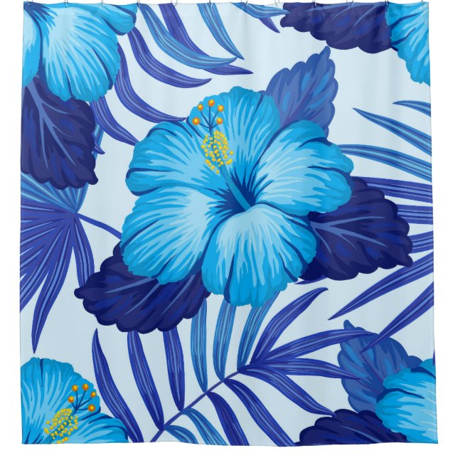 Hawaiian tropical plants, hibiscus pattern. shower curtain (Front)