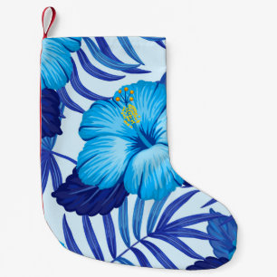 Hawaiian tropical plants, hibiscus pattern. small christmas stocking