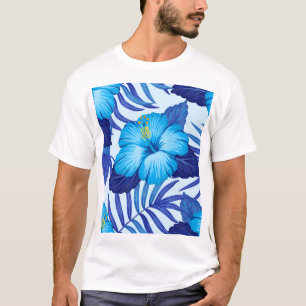 Hawaiian tropical plants, hibiscus pattern. T-Shirt