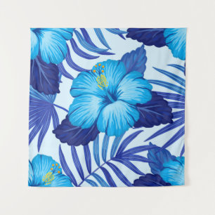 Hawaiian tropical plants, hibiscus pattern. tapestry
