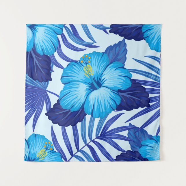 Hawaiian tropical plants, hibiscus pattern. tapestry (Front)
