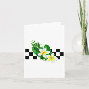 Hawaiian Tropical Plumeria Frangipani Chequerboard Card