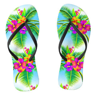 Hawaiian Tropical Seamless Pattern Thongs