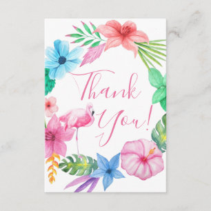 Hawaiian tropical wreath wedding thank you