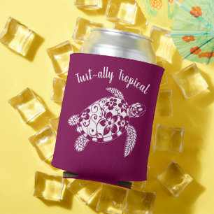 Hawaiian Turtle-Turt-ally Tropical-Wine Colour Can Cooler