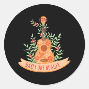 Hawaiian Ukulele Daily Uke Hugger Classic Round Sticker