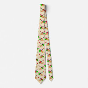 Hawaiian Ukulele Hibiscus Flowers Tie