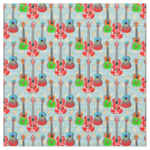 Hawaiian Ukulele Island Music Fabric