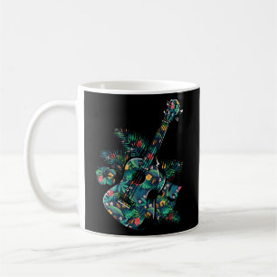 Hawaiian Ukulele Uke Tropical Flower Floral Coffee Mug