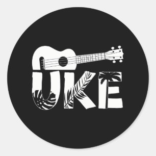 Hawaiian Ukulele Uke Uke Classic Round Sticker