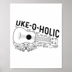 Hawaiian Ukulele Uke Uke-o-holic Poster