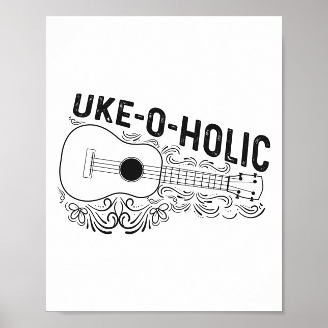 Hawaiian Ukulele Uke Uke-o-holic Poster (Front)