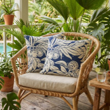 Hawaiian Ulu Breadfruit Pattern Navy Cream