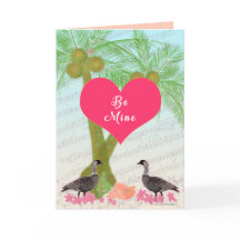 Hawaiian Valentine-Hawaiian Nene geese, palm trees