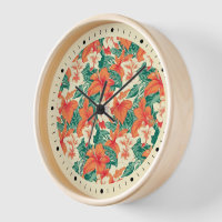 Hawaiian vibe colourful tropical flowers pattern