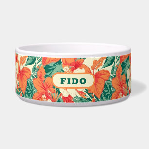 Hawaiian vibe tropical flowers pattern