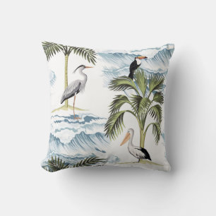 Hawaiian vintage, floral summer pattern. cushion