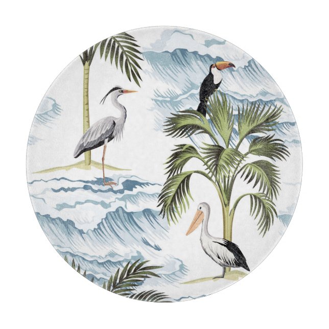 Hawaiian vintage, floral summer pattern. cutting board (Front)