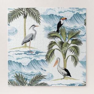 Hawaiian vintage, floral summer pattern. jigsaw puzzle
