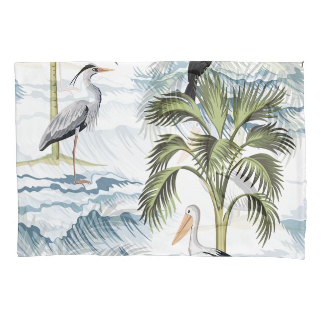 Hawaiian vintage, floral summer pattern. pillowcase (Front)