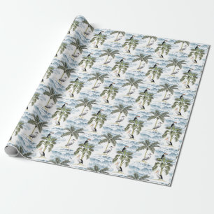 Hawaiian vintage, floral summer pattern. wrapping paper