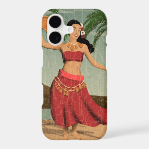 Hawaiian Vintage Hula Girl Distressed Postcard