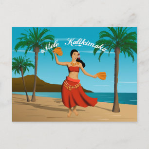 Hawaiian Vintage Mele Kalikimaka Customisable Postcard