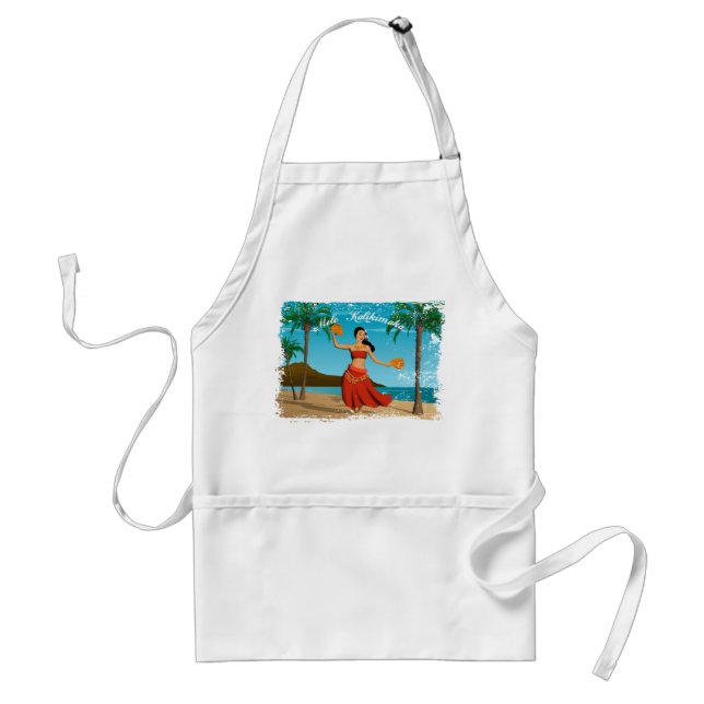 Hawaiian Vintage Mele Kalikimaka Postcard Standard Apron (Front)