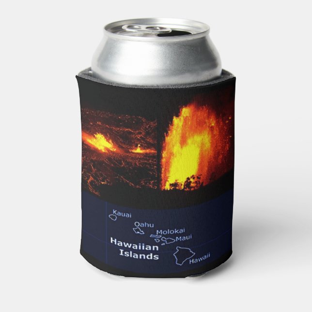 Hawaiian Volcano bottle wrap Can Cooler (Can Back)