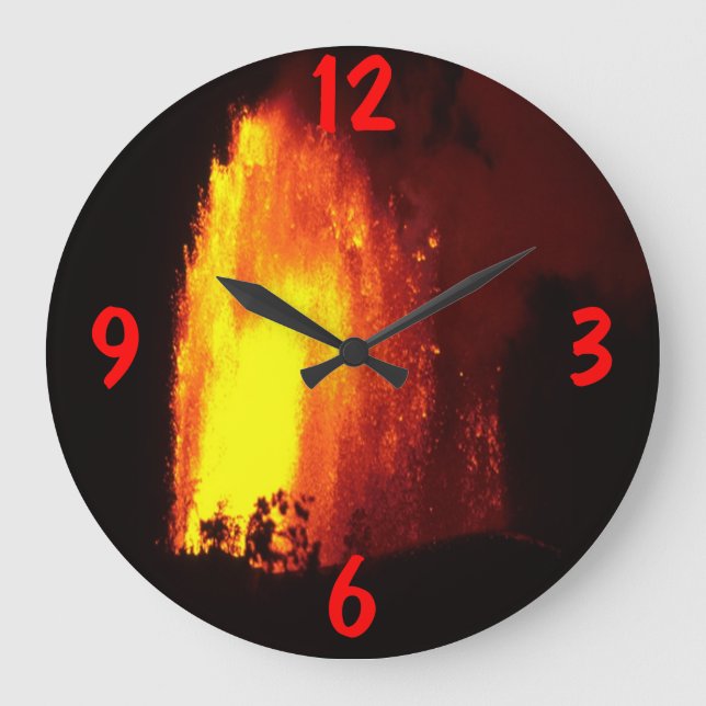 Hawaiian volcano lava flow large clock (Front)