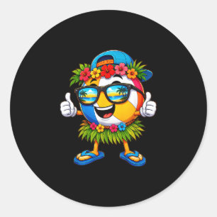 Hawaiian volleyball ball tropical beach summer classic round sticker
