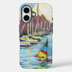 Hawaiian Waikiki Yacht Club with a view of Diamond iPhone 16 Case