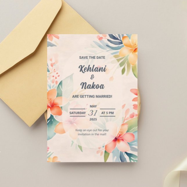 Hawaiian Wedding Save The Date Invite (Creator Uploaded)