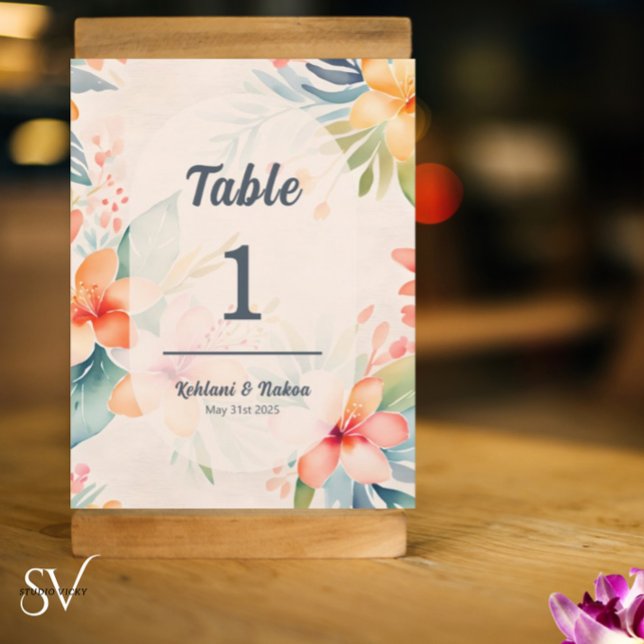 Hawaiian Wedding Table Number Decor (Creator Uploaded)