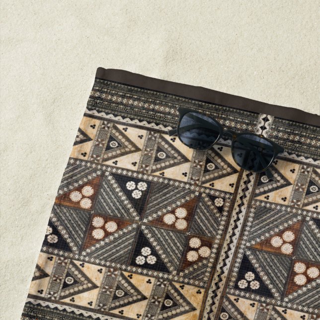 Hawaiian Wedding Tapa Cloth Beach Towel (In Situ)