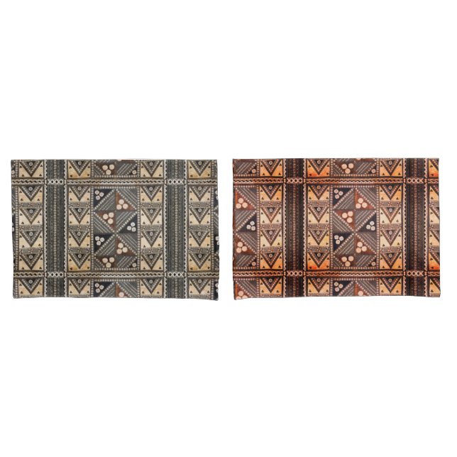 Hawaiian Wedding Tapa Cloth Pillowcase (Front-Set)