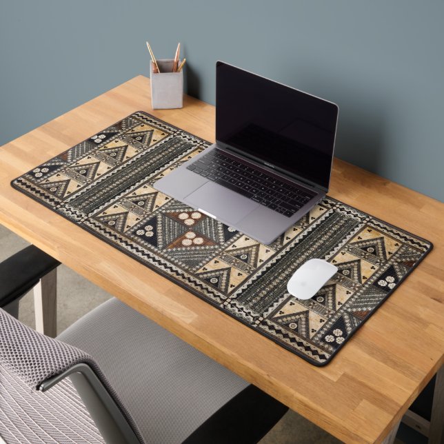 Hawaiian Wedding Tapa Pattern Desk Mat (Office 2)