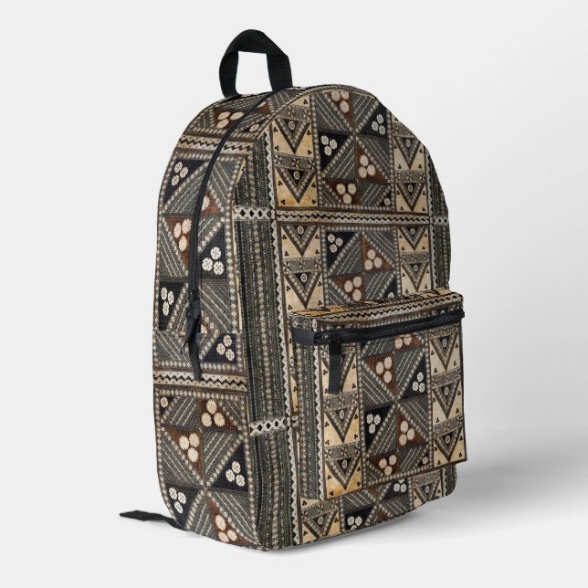 Hawaiian Wedding Tapa Pattern Printed Backpack (Back Corner Left)