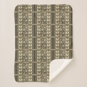 Hawaiian Wedding Tapa Pattern Sherpa Blanket