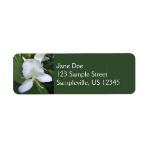 Hawaiian White Ginger Flower Return Address Label