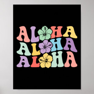 Hawaiian Women Family Aloha Vacation Hibiscus Flow Poster