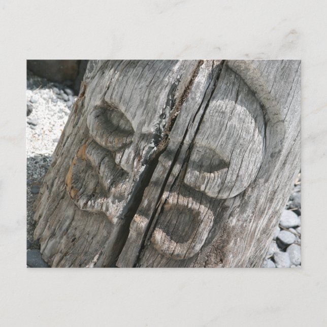 Hawaiian Wooden Tiki Postcard (Front)