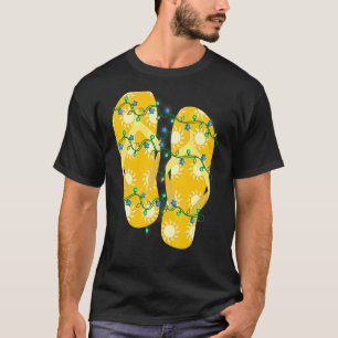 Hawaiian Xmas Summer Flip Flops Tropical Christmas T-Shirt