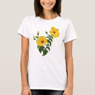 Hawaiian yellow hibiscus Botanical illustration  T-Shirt