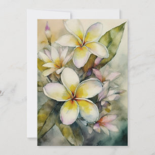 Hawaiian Yellow Plumeria Holiday Card