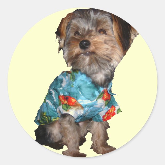 Hawaiian Yorkie Sticker (Front)