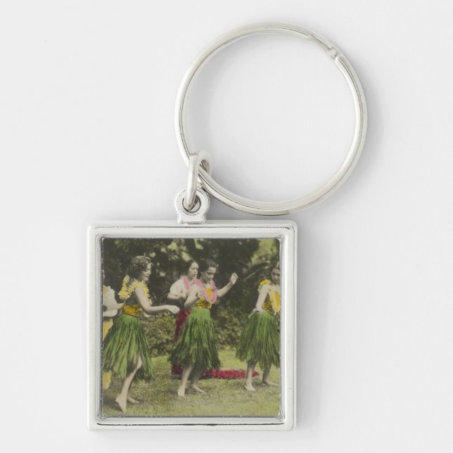 HawaiiHula Dancers in ColorHawaii Key Ring (Front)