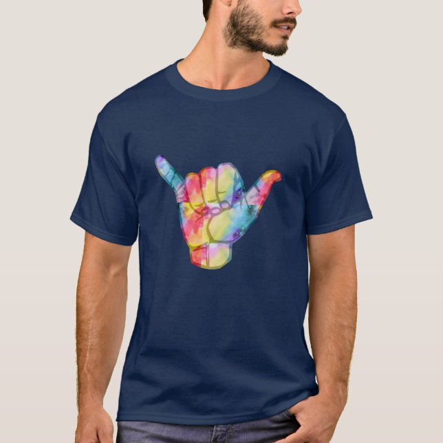 Hawaiin Surfer Dude, Surf Shaka Hand Sign T-Shirt (Front)